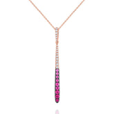 Pink Sapphire & Diamond Ombré Pendant - Dracakis Jewellers